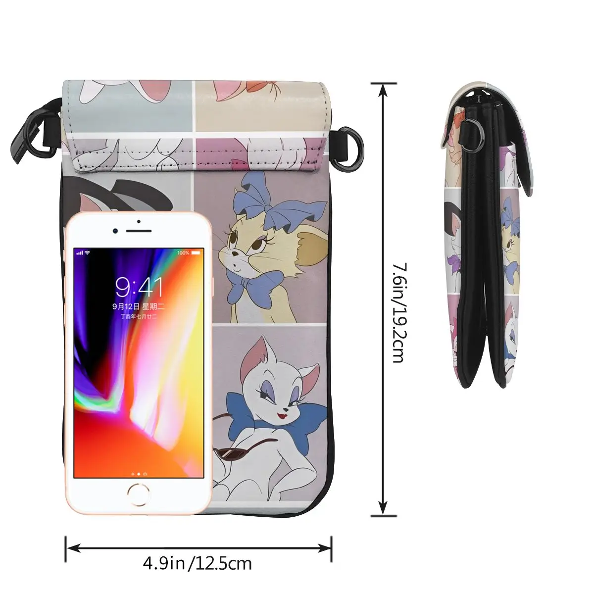 Женская кожаная сумка на плечо с рисунком животного