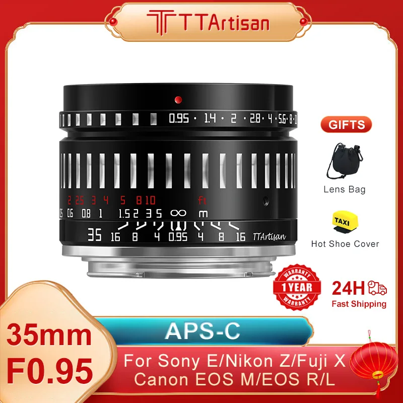

TTArtisan 35mm F0.95 APS-C Frame Large Aperture Manual Lens for Sony E Nikon Z Canon EOSR RF EFM Panasonic Leica Sigma L Fuji X