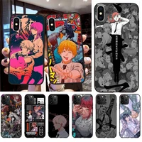 japan cartoon anime chainsaw man phone case for iphone 13 12 11 pro max mini xs max 8 7 plus x se 2020 xr cover