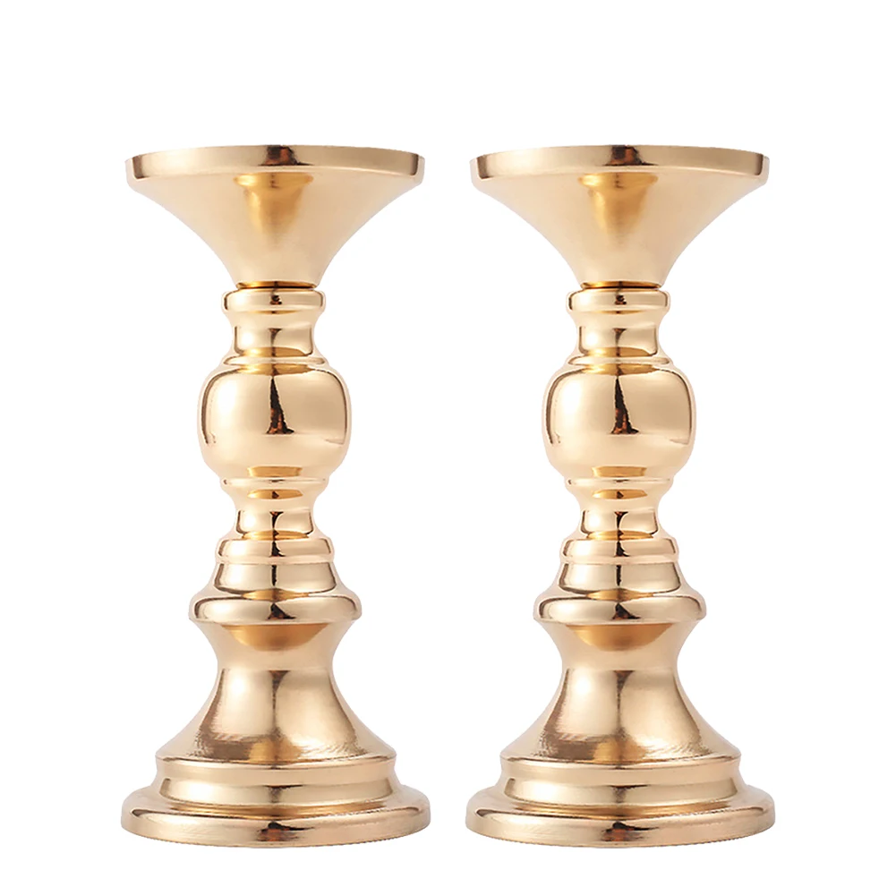 

1Pair Pillar Candle Holder 15cm Candlestick Holder Chrome Plated Metal Wedding Decoration Romantic Taper Candle Holder Stand