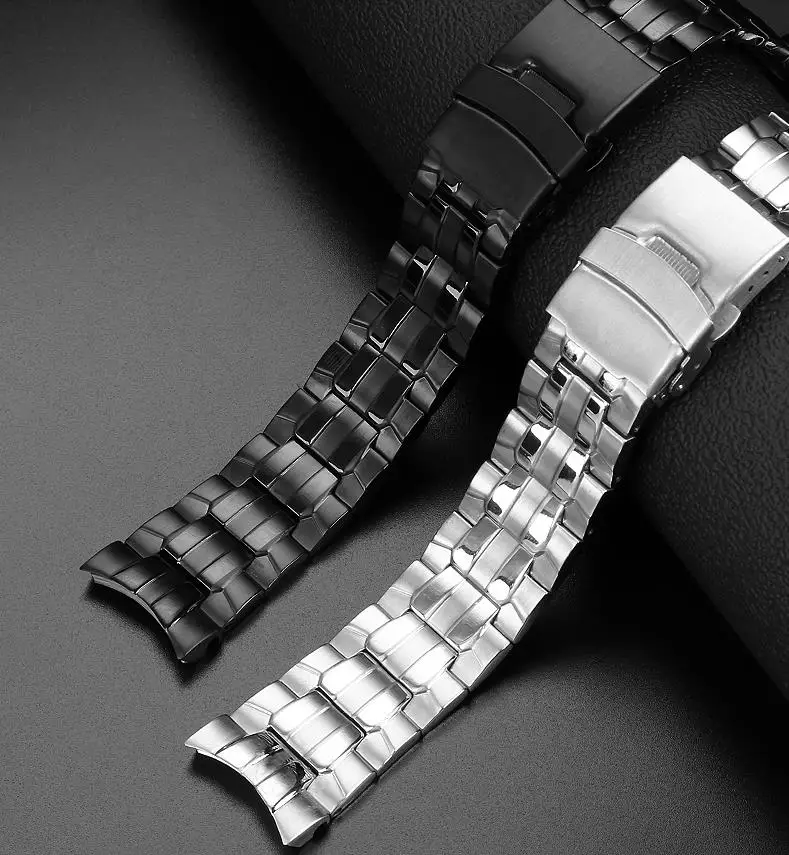 

Watch Accessories Strap FOR CASIO 5147 EF-550 Series Replace Wrist Band Solid Stainless Steel Double Safety Buckle Bracelet 22MM