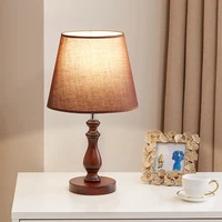 American country table lamp bedroom bedside coffee linen white warm room all solid wood decorative lamps