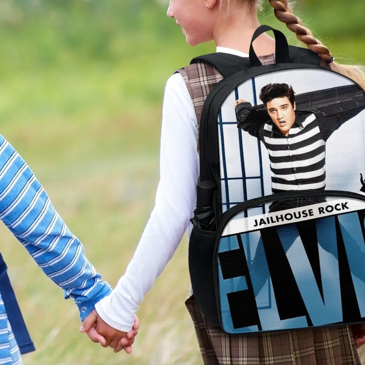 FORUDESIGNS Rock Music Singer El-vi School Bags for Kids Bookbags Teen Student Backpack Durable Adjustable Strap Adults Knapsack