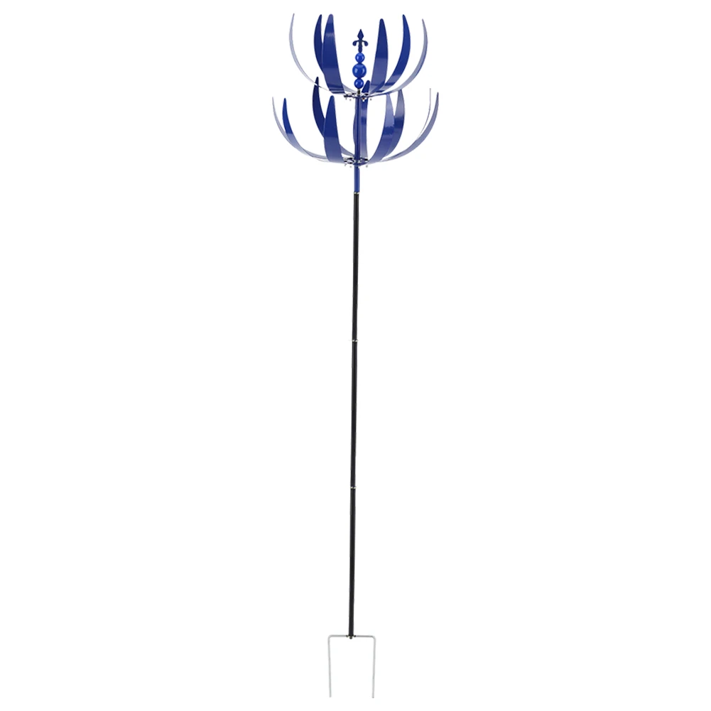 

Harlow Wind Rotator Unique Decorative Windmill Removable Blue Durable Reflective with Ground Plug Art Crafts Garden Decoration