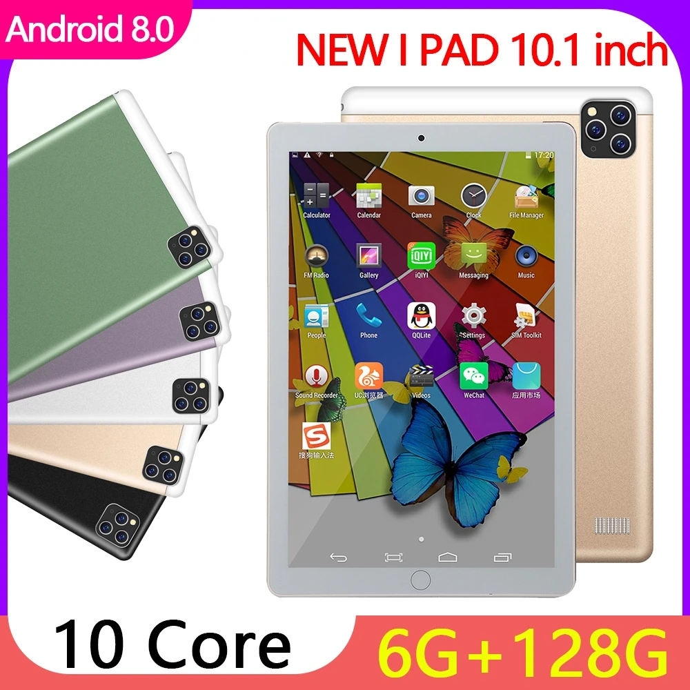 10.1 Inch Tablet Octa-Core Processor RAM 6GB ROM 128GB Android 8.0 Google Play Dual 4G SIM Card GPS Bluetooth WiFi |
