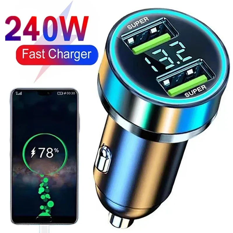 

Автомобильное зарядное устройство с 2 USB-портами, 240 Вт