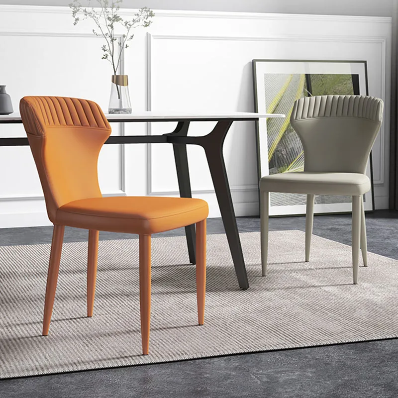 

Modern Metal Dining Chairs Comfortable Comfortable Upholstered Minimalist Lounge Chair Dressing Silla Comedor Home Furniture