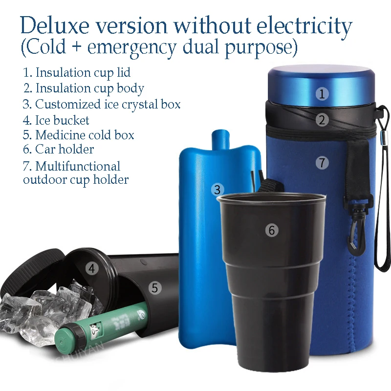 Insulin Cooler Car Refrigerated Electrical Auto Travel Refrigerator Outdoor Mini Insulin Fridge Portable Portable Medicine Box