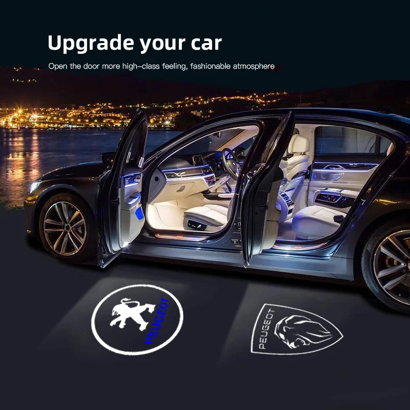 2 шт. HD лампа для проектора двери автомобиля, светодиодная ...