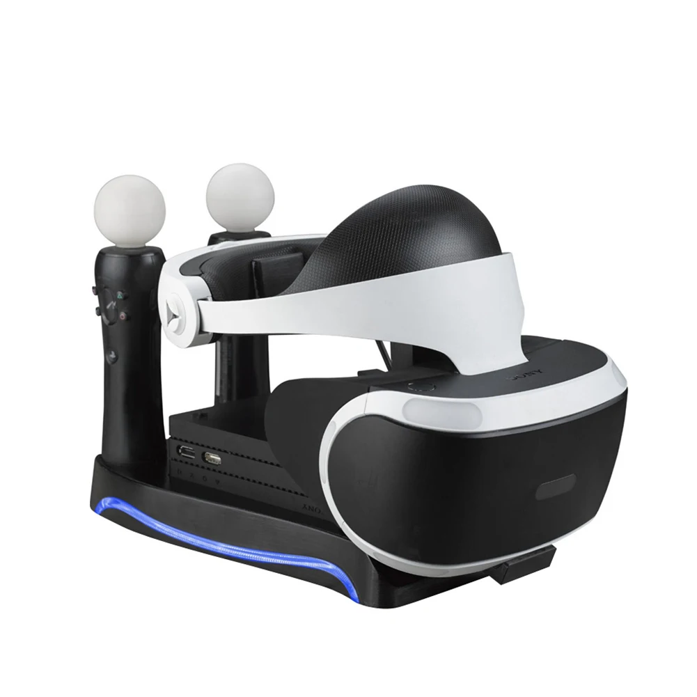 Зарядная Станция 4 в 1 для PS4 VR светодиодная Подставка зарядки Sony Playstation Move PS PSVR
