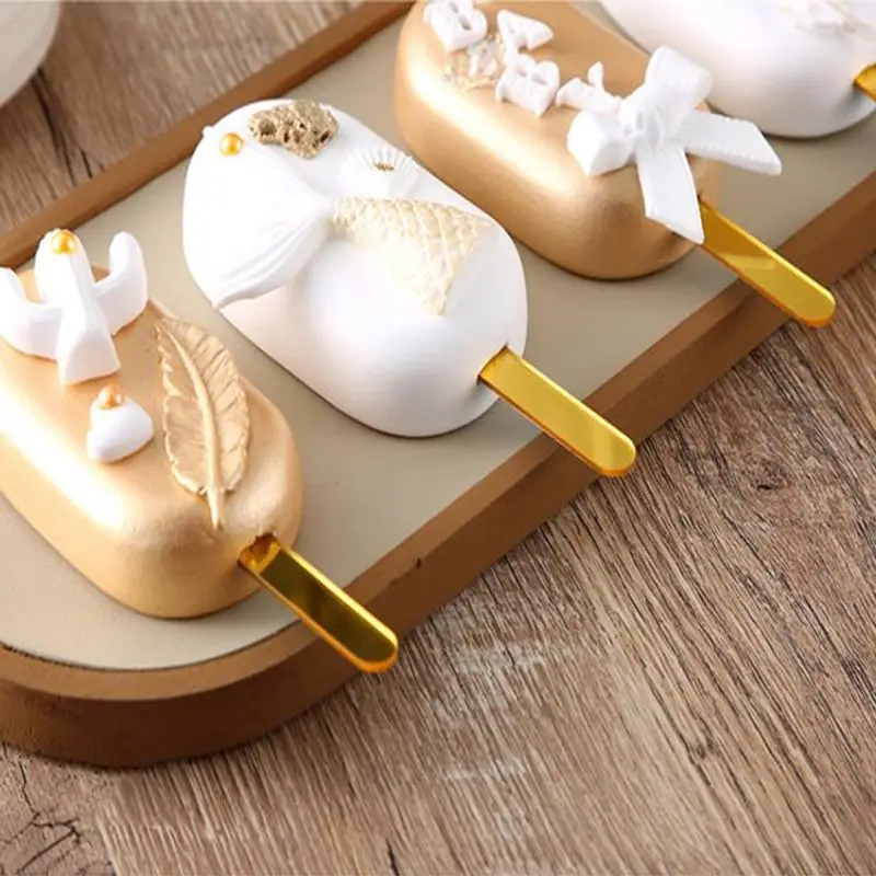 

20Pcs Acrylic Popsicle Sticks Reusable Creamsicle Ice Cream Pop Cakesicle Sticks Kitchen Accessories