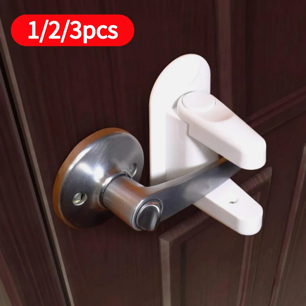 Купи Universal Door Lever Lock Child Baby Safety Lock Rotation Proof Professional Door Adhesive Security Latch Multi-functional за 149 рублей в магазине AliExpress