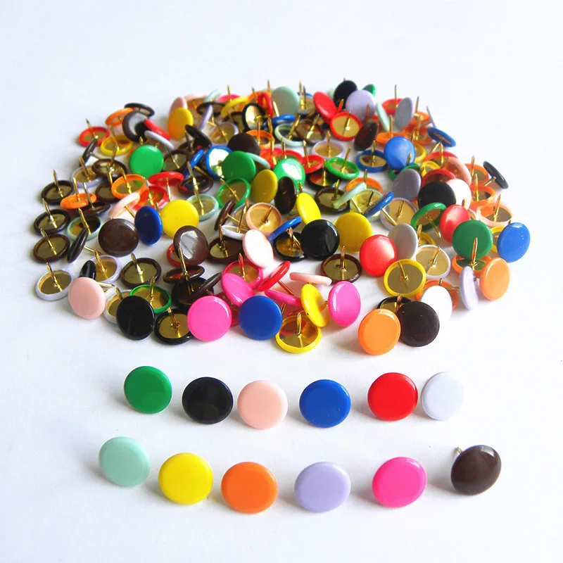

100pcs/set Plastic-coated Pushpins Fasteners Pushpin Handmade DIY Corkboard Paper Color Pushpin Of Message Board