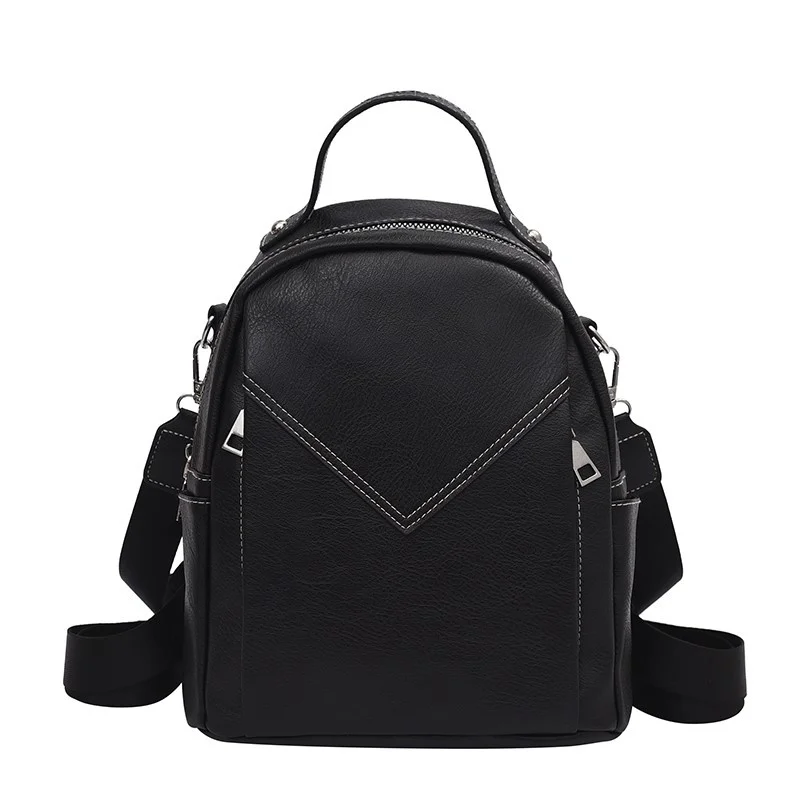 

PU Leather Women Backpack Casual School Bags For Teenager Girl Large Capacity Multifunction Backpack Shoulder Schoolbag
