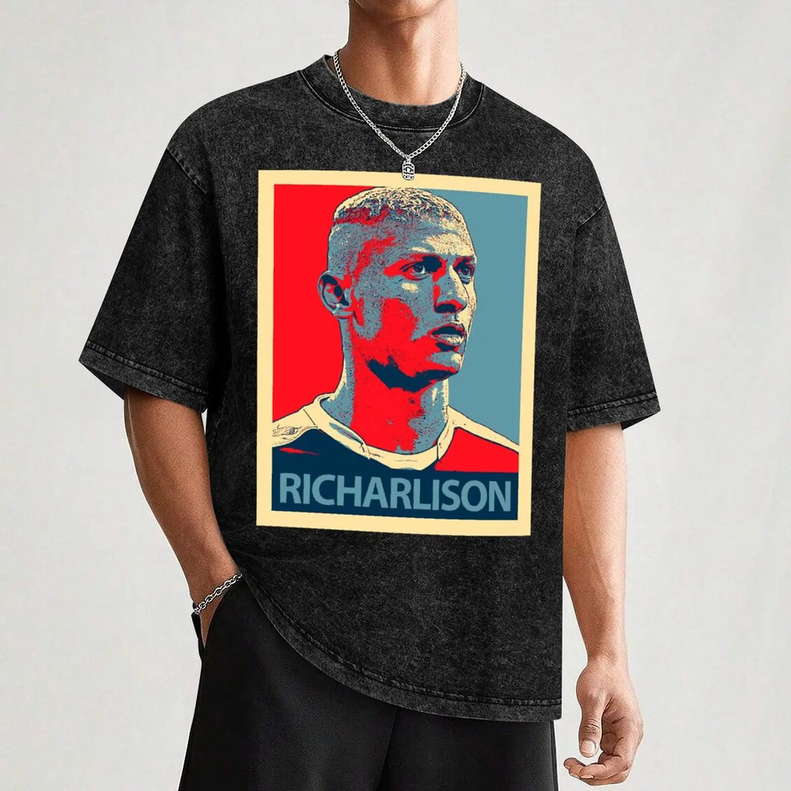 Футболка richarlison рубашка Croswit мужские модные рубашки большие размеры лето 2025