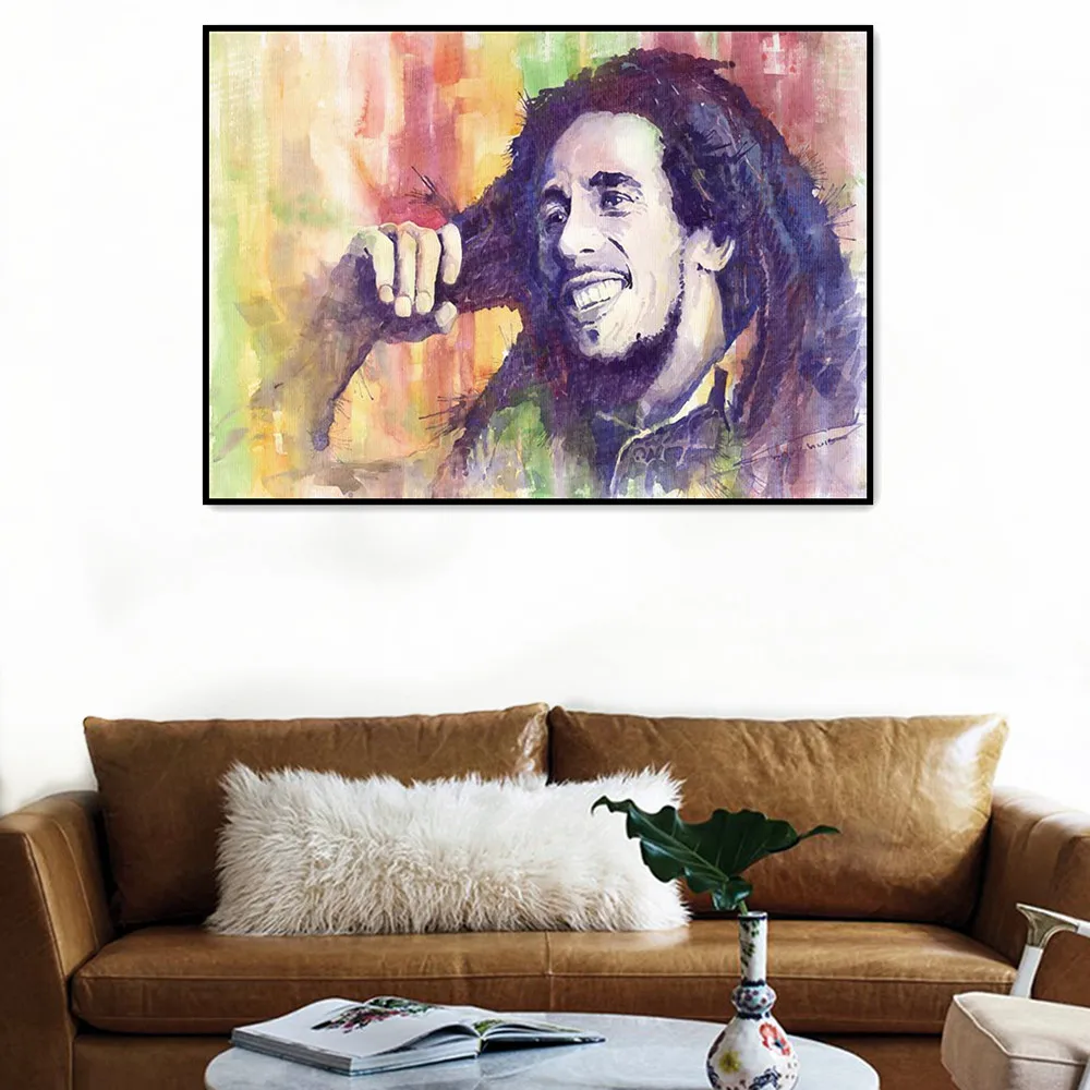 

BOB MARLEY Reggae Music Poster and Prints HARD Metal Rock Art Canvas Oil Painting Wall Hanging Pictures Living Room Wall Decor 2