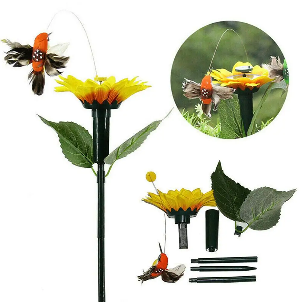 

Garden Decoration Solar Powered Dancing Fluttering Butterflies Humming Flying Garden Farmland Yard Outdoor Decoration Bird R9C4