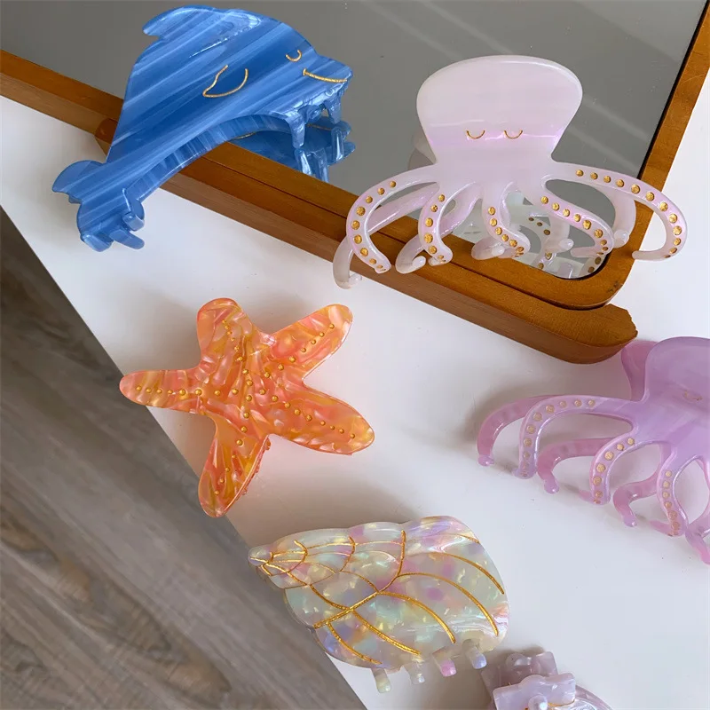 Заколка для волос в виде милых морских животных заколка рыбки-клоуна морской