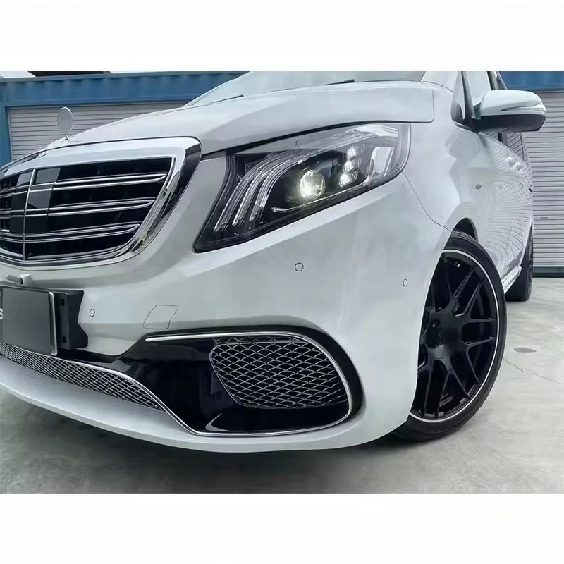 Фото Новый комплект обвесов BeHi V-Class W447 V800 Style из полипропилена: металлическая передняя решетка радиатора серебристого цвета №3