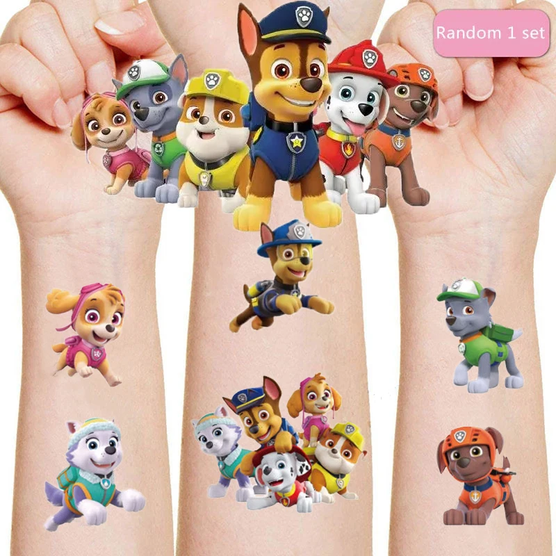 

Paw Patrol Toys Tattoo Stickers Boy Girl Party Decoration Cool Gift Dog Party Decoration Cartoon Anime Tattoo Stickers