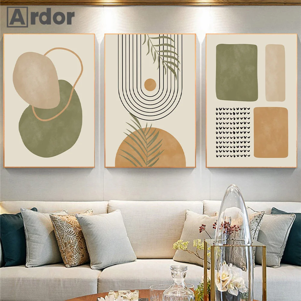 

Boho Color Block Minimalist Rainbow Art Canvas Painting Nordic Geometry Poster Abstract Print Wall Pictures Living Room Decor