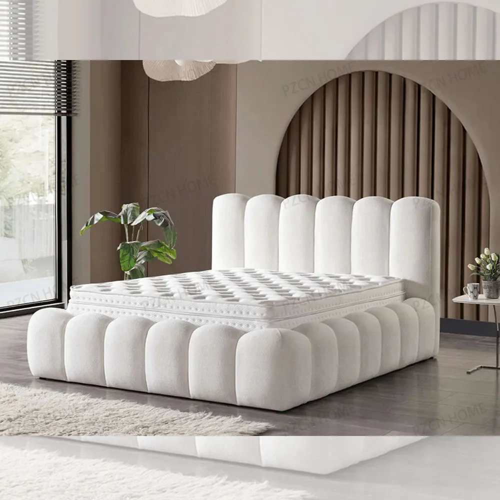 Фото #   Итальянская кровать Queen-size, комплект мебели для спальни, роскошная кровать King-size, современная кровать с обивкой из вельвета, гостиничная кровать с местом для хранения №2