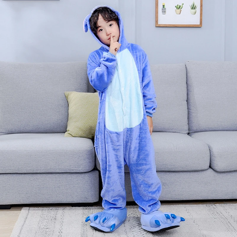 Christmas Kigurumi One-Piece Pajamas Anime Cosplay Costume Cartoon Onesie Halloween Family Flannel Jumpsuits Full Body Pijama