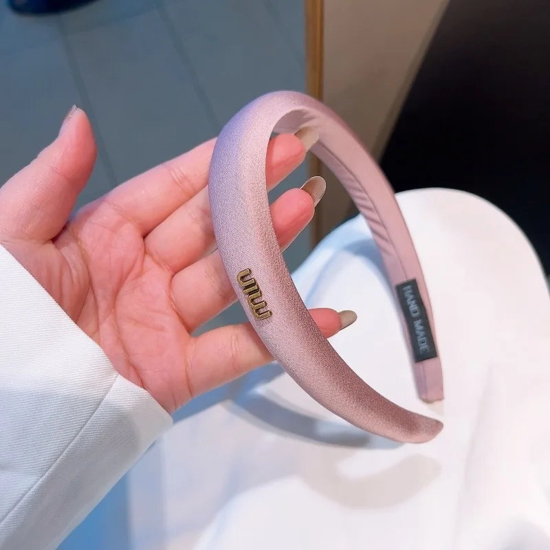 Новый простой стиль универсальная заколка для волос модная атласная повязка из