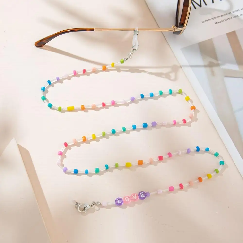 

Fashion Colorful Sunglasses Love Letter Lanyard Reading Glasses Sunglasses Chains Mask Chain Mask Strap Eyeglass Chains
