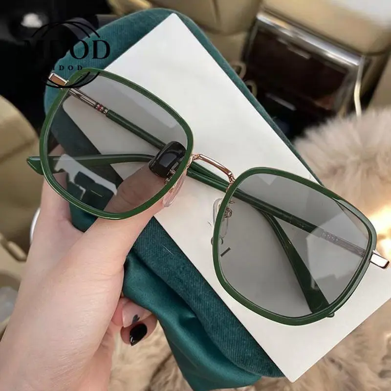 

Очки для близорукости с защитой от сисветильник и меняющими цвет линзами TR женские модные многоугольные очки с металлической оправой от-0,5 до-6,0