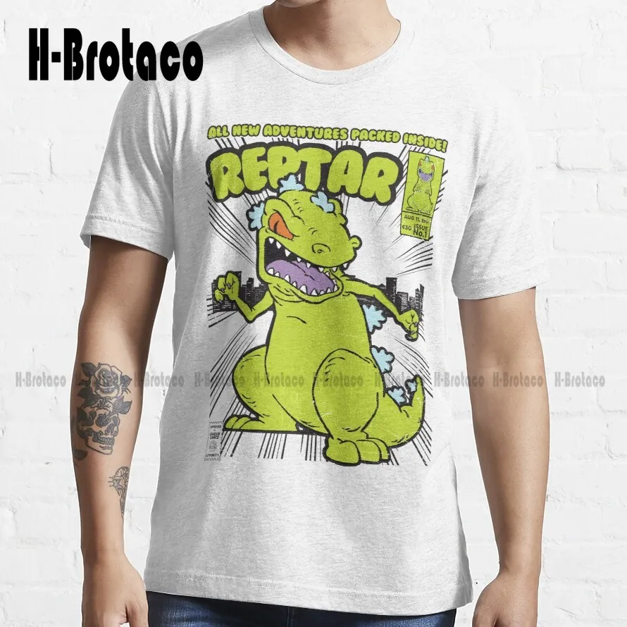 Футболка Reptar мужская с изображением комиксов милая элегантная рубашка из хлопка