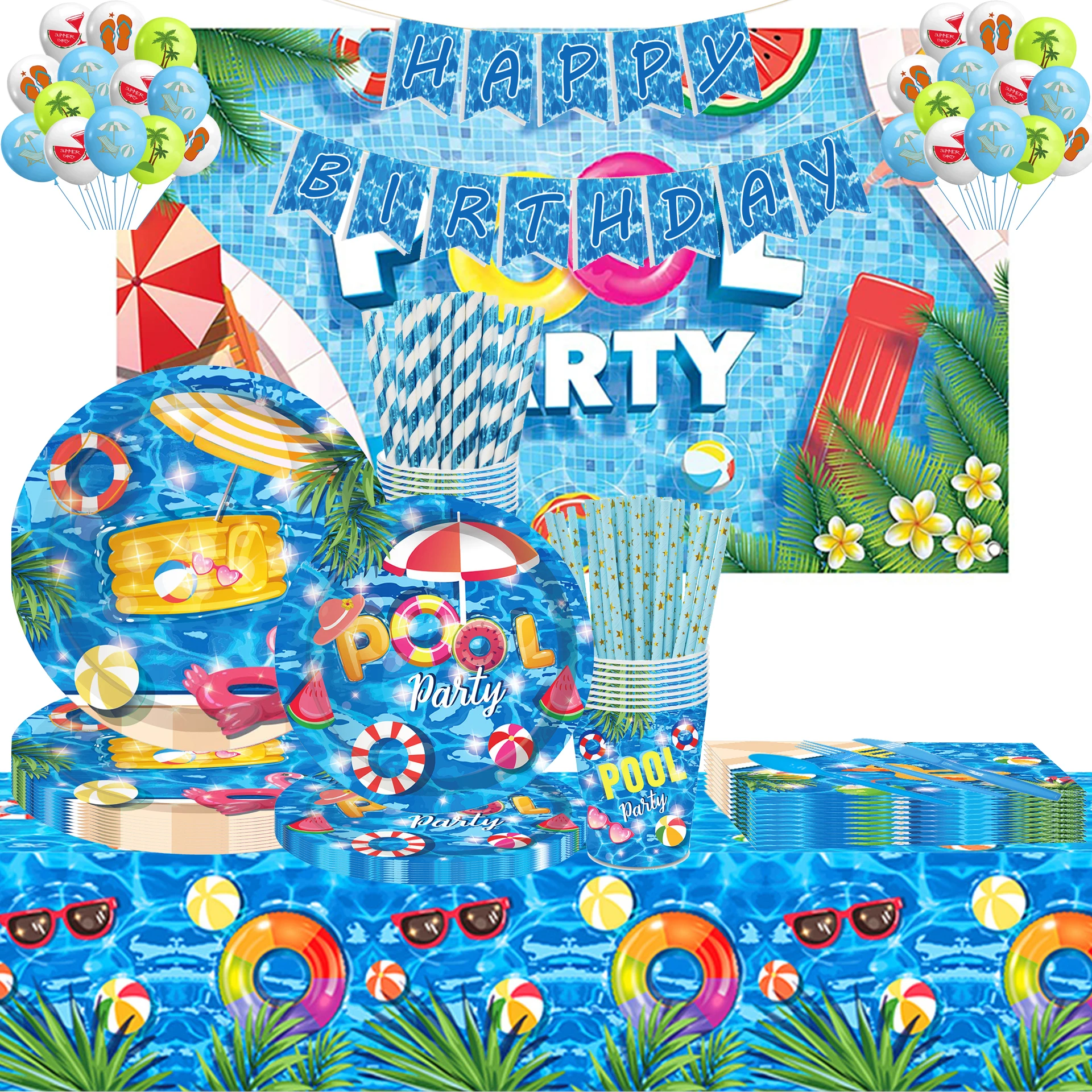 Пляжное кольцо для плавания украшение тематической вечеринки одноразовая