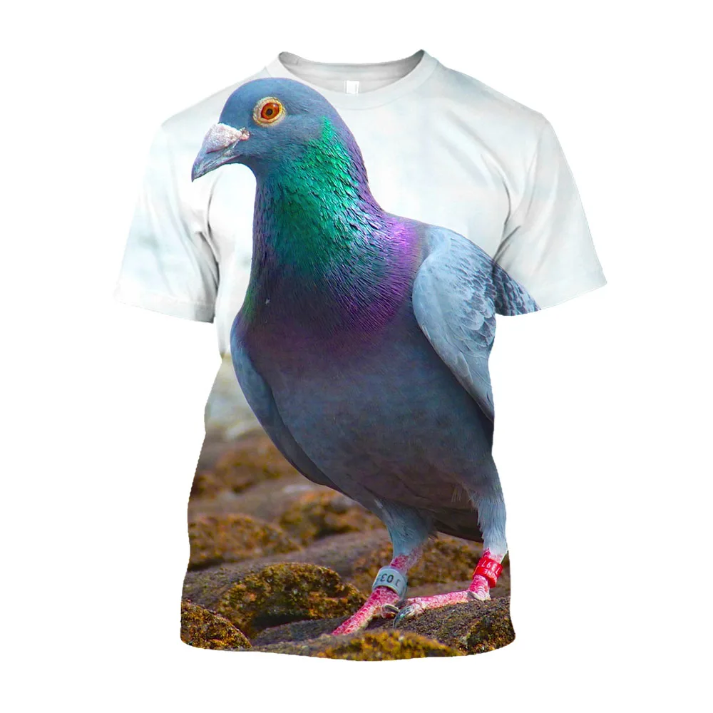 Новая летняя забавная мужская/женская футболка с голубем модная повседневная