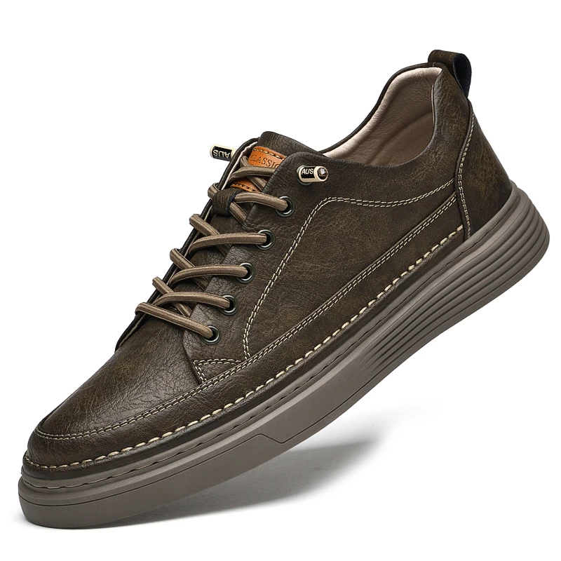 

Spring men's high-quality Brown Oxford shoes brand Genuine leather casual shoes handmade dress shoes men's large size: 37-47