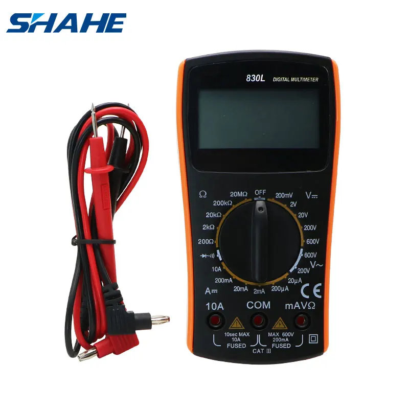 

SHAHE New LCD Digital Multimeter 2000 Counst AC DC Electric Handheld Electrical Tester Large Screen VC830L