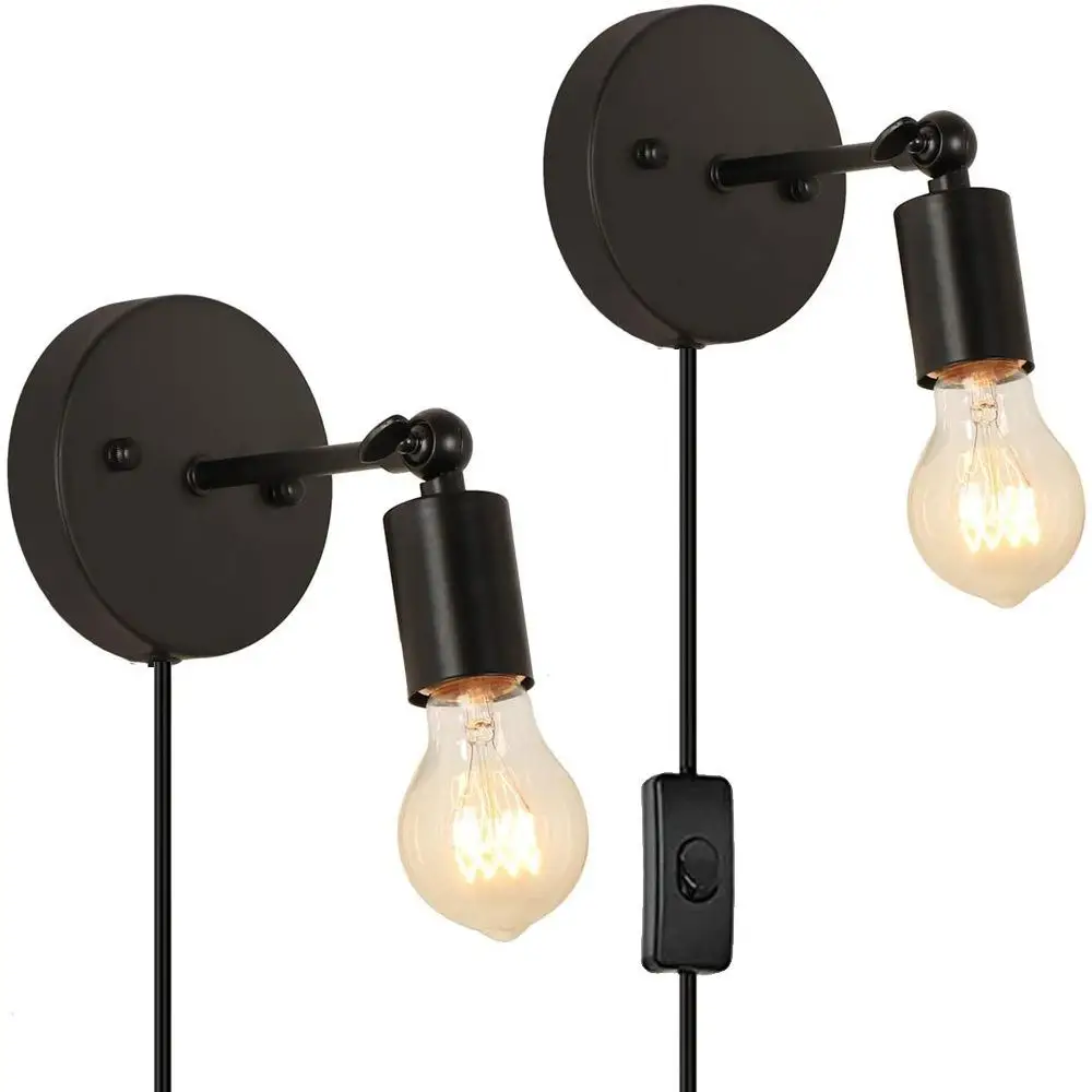 

Светодиодная настенная лампа для чтения, прикроватный светильник без проводов, Европейская/Американская вилка, настенная лампа для лестницы, кабинета, фоновая настенная лампа