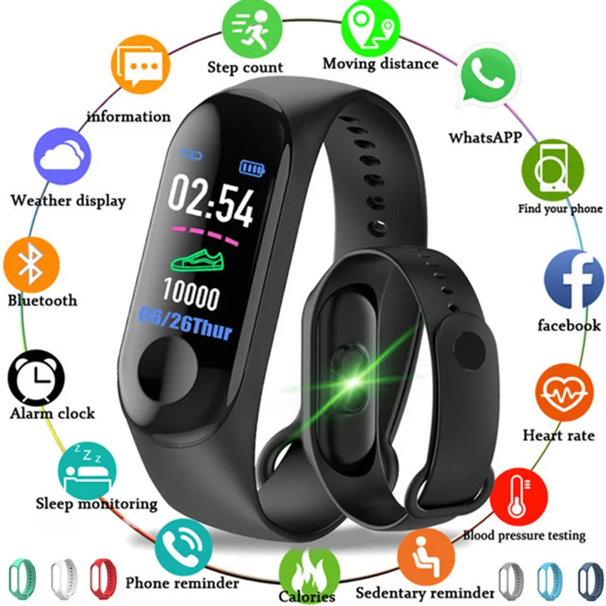 HOT Smart Band Fitness Tracker Watch Smartband Step HR Bracelet For IOS/Xiaomi/Honor PK Mi Band 3/4 Fit Bit 5 Not Xiomi