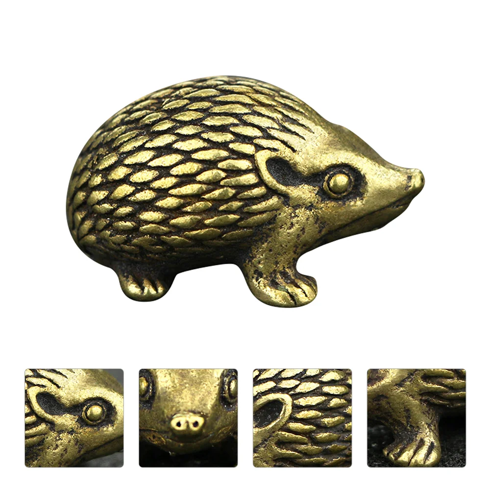 

Car Decorations Small Desktop Adornment Retro Hedgehog Dining Table Creative Ornament Animal Statue Craft Copper Office