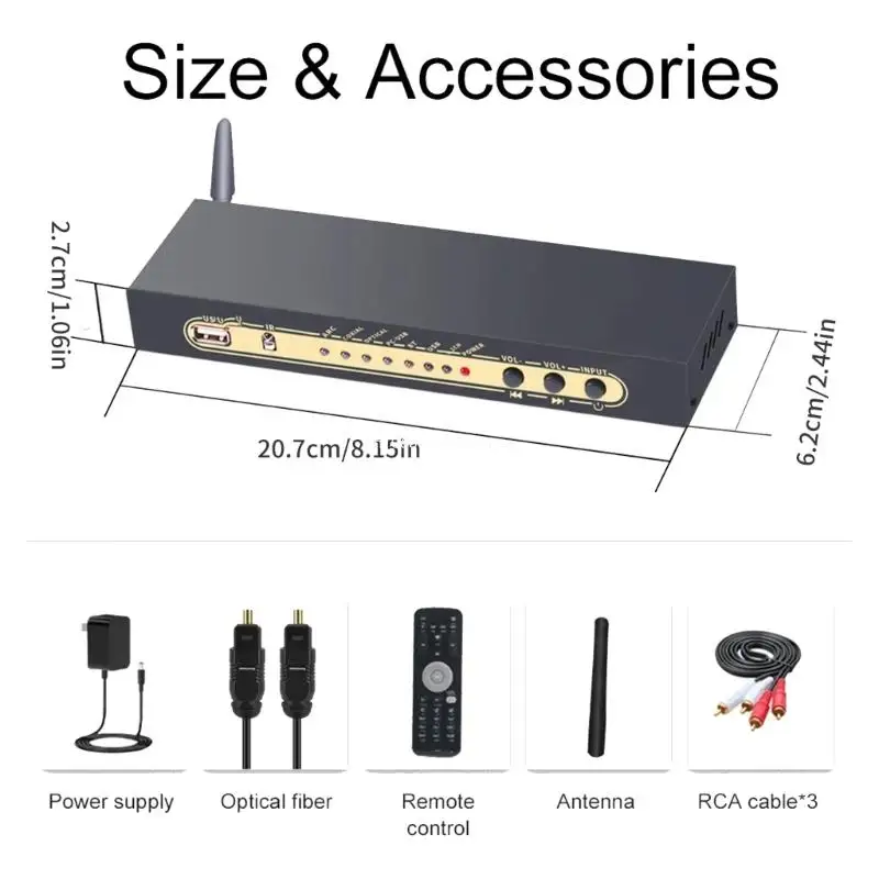 HD815 5.1-канальное слуховое декодирование с беспроводным приемником поддерживает