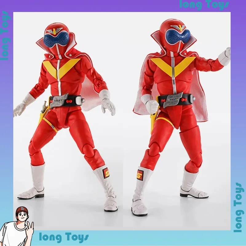 Фото В наличии: Оригинальный конструктор Bandai Himitsu Sentai Gorenger, модель SHF Акарейнджер, 50-я коллекция аниме-фигурок, готовая модель-игрушка №5