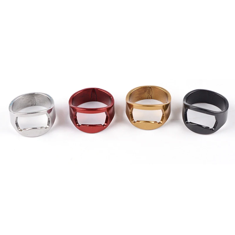 

Portable Mini Beer Opener Stainless Steel Ring Beer Bottle Opener Unique Finger Ring Design Remover Kitchen Tools Bar Supply