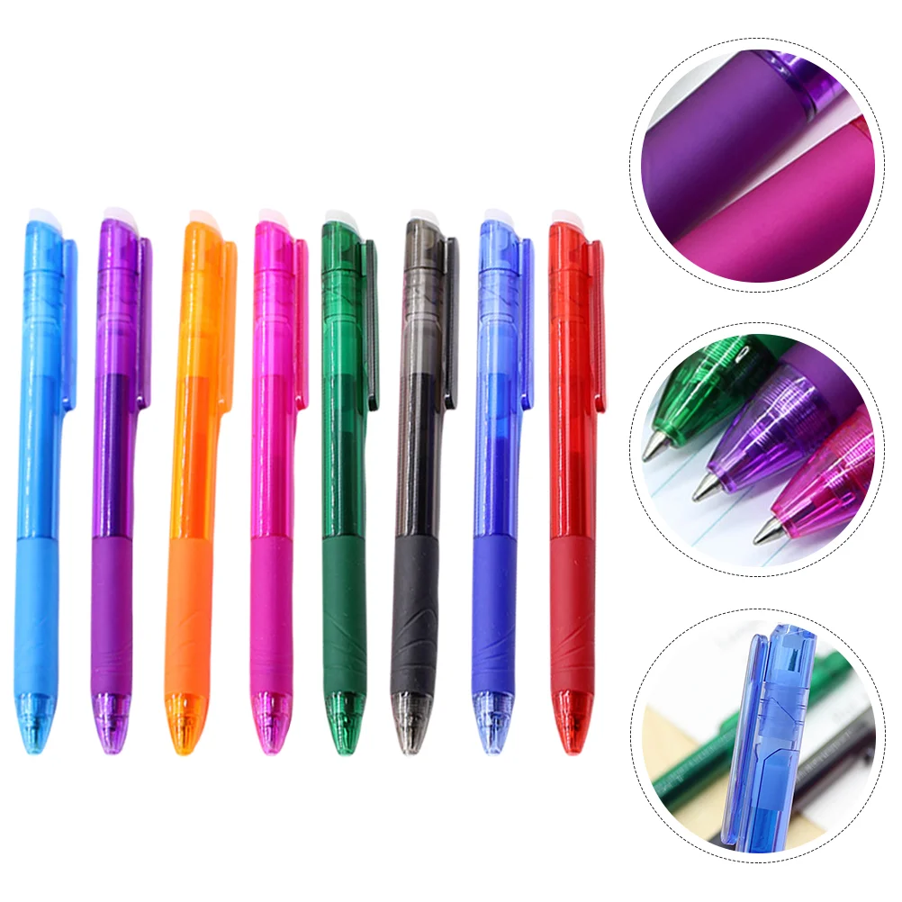 

8 Pcs Color Gel Pen 0.5 Erasable Writing Pens Fine Point 05 Mm Aesthetic Ink Bulk Students 05mm