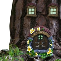 3pcsset fairy door and windows for trees hugger shine in the dark outdoor garden gnome fairy miniature decor dreamy tree
