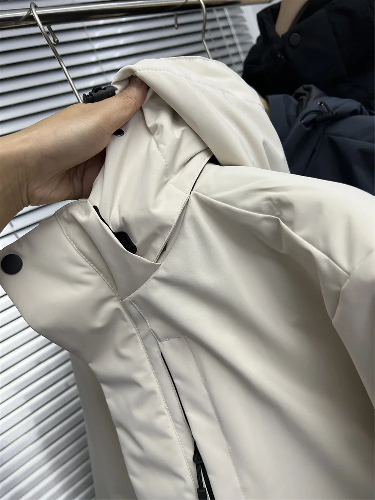 Бесшовная куртка из сжатого хлопка с капюшоном на хлопковой подкладке