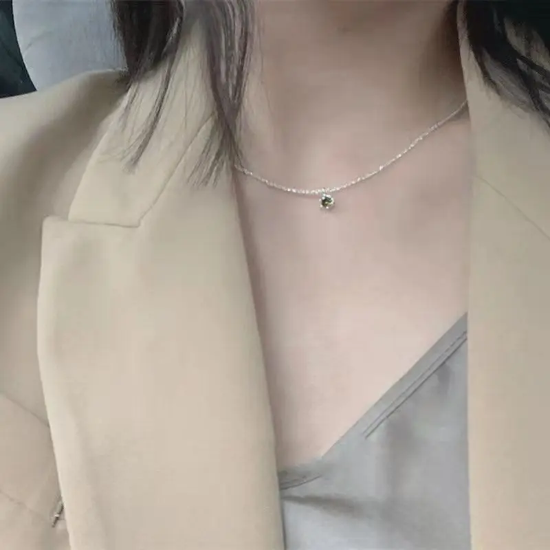 Кокосовое ювелирное изделие 2022 серебряного цвета сверкающая цепочка до ключиц