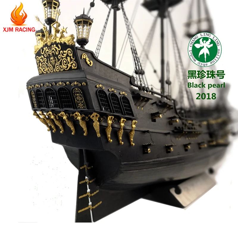 2018 DIY 1/35 Pirates of the Caribbean Black Pearl No. Wooden Sailing Ship Model Kit Hand-Assembled Crafts