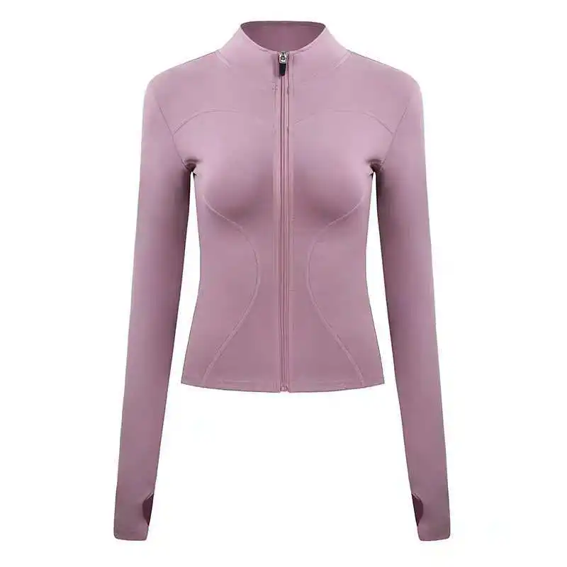 Autumn and winter fitness clothes Women's long sleeve zipper skinny sports jacket