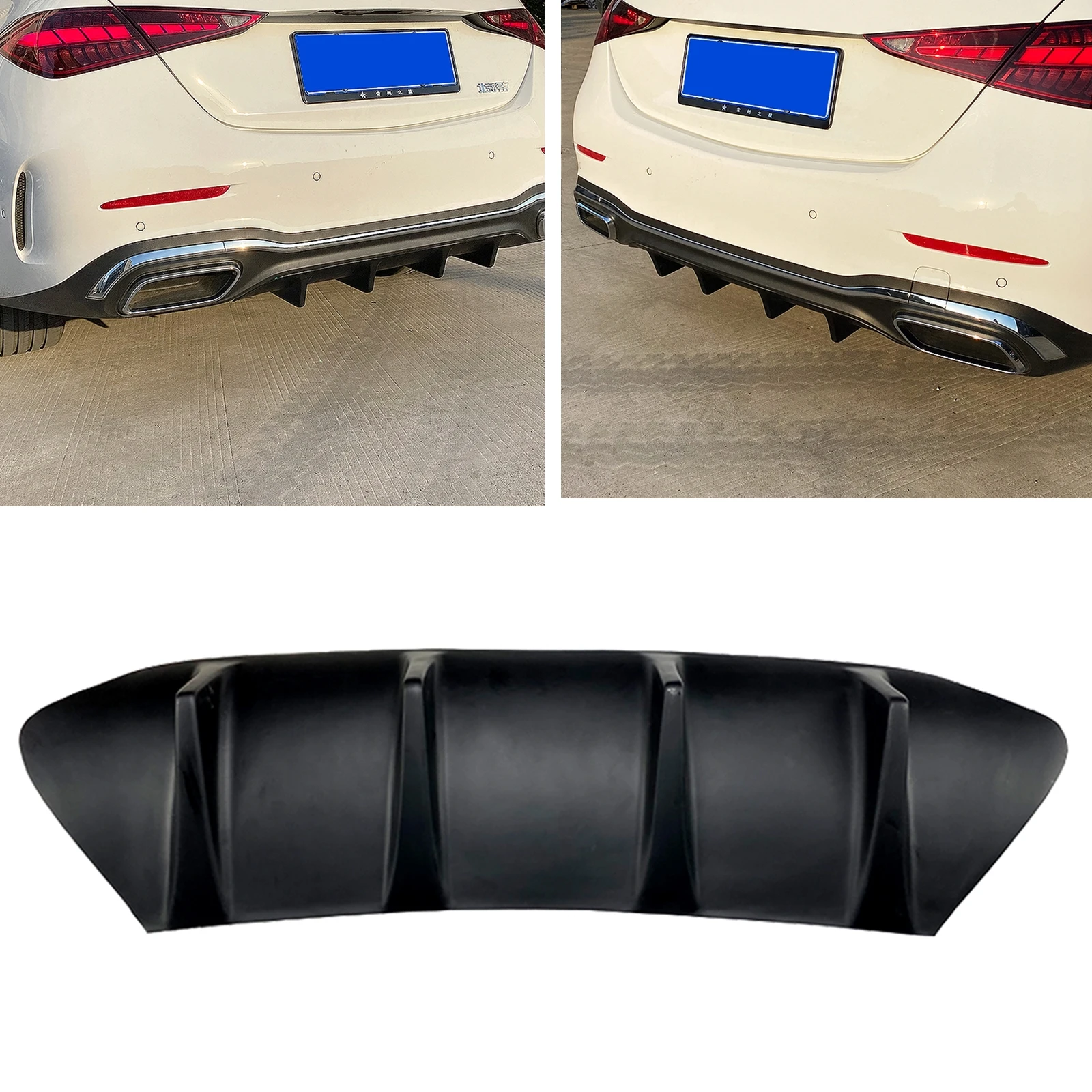 

For Mercedes Benz W206 C Class C200 C260 C300 2022+ Sport Only Rear Valance Diffuser Lip Bumper Guard Cover Spoiler Skid Plate