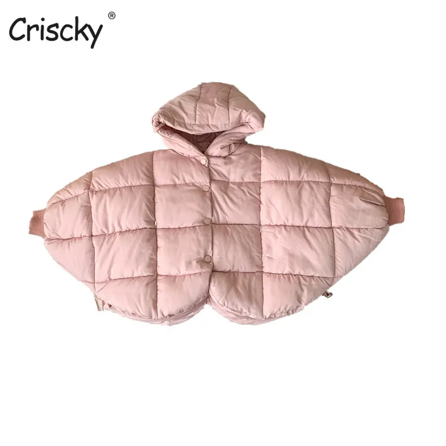 

Criscky Korean Style Children's Cotton-padded Thicken Warm Clothes Baby Girls Hooded Jacket Toddler Kids Girls Winter Outwear