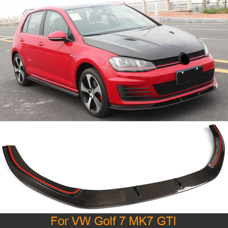 

Carbon Fiber Front Bumper Lip Spoiler For Volkswagen VW Golf 7 VII MK7 GTI Only 2014 - 2017 Car Front Lip Spoiler Diffuser FRP
